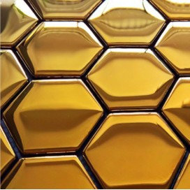 MOZAIKA HEKSAGONY METALIZOWANE ZŁOTE 48