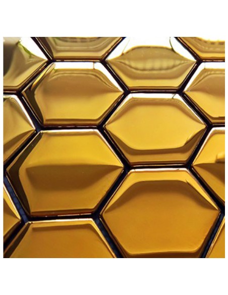 MOZAIKA HEKSAGONY METALIZOWANE ZŁOTE 48
