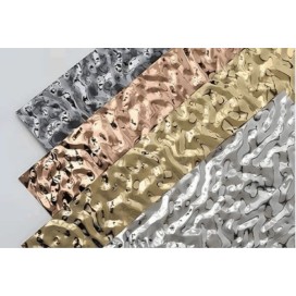 Blacha Ozdobna Srebrna Fala Tłoczona – Panel Dekoracyjny 3D |