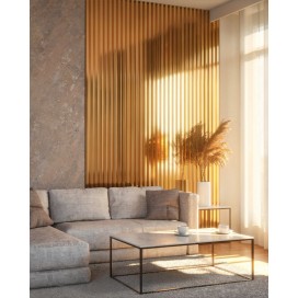 Złoty lamel w salonie