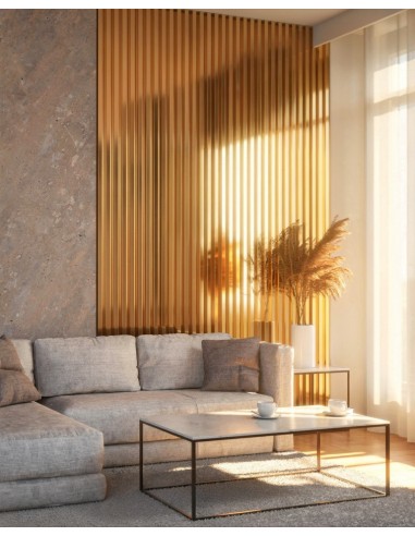 Złoty lamel w salonie