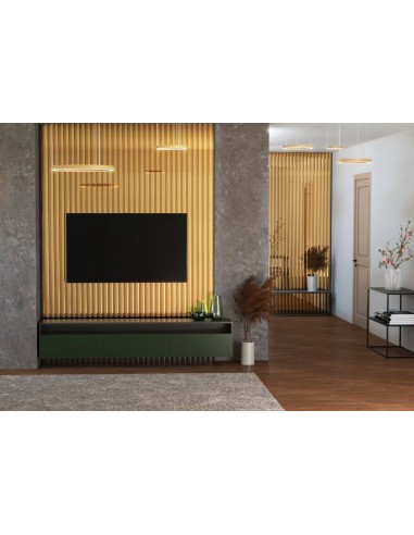 Lamele złote w salonie