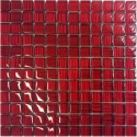 Mozaika szklana Czerwień Paski 30x30 kostka 2,3 cm