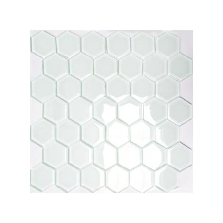 Mozaika Szklana Hex L Biała 32,7x31,8