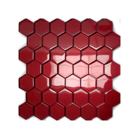 Mozaika Szklana Hex L Czerwień 32,7x31,8