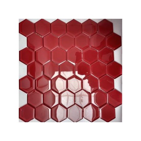 Mozaika Szklana Hex L Red 32,7x31,8