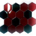 Mozaika Szklana Hex XL Mix Czerwień 3 / Czarny 28,1x33,8