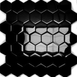 Mozaika Szklana Hex L Czarny 32,7x31,8