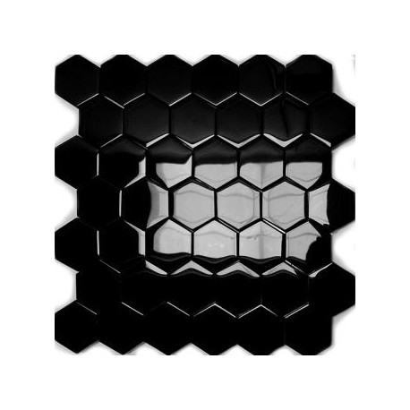 Mozaika Szklana Hex L Czarny 32,7x31,8